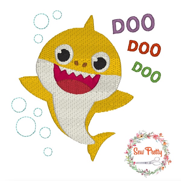 BABY SHARK Machine embroidery file Multiple sizes and formats