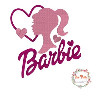 IRON ON Patch-barbie Logo Inspired-iron on Patches-glitter-embroidered  Patch-barbie Patch-barbie Doll-pink-barbie Party-barbie Costume-font 