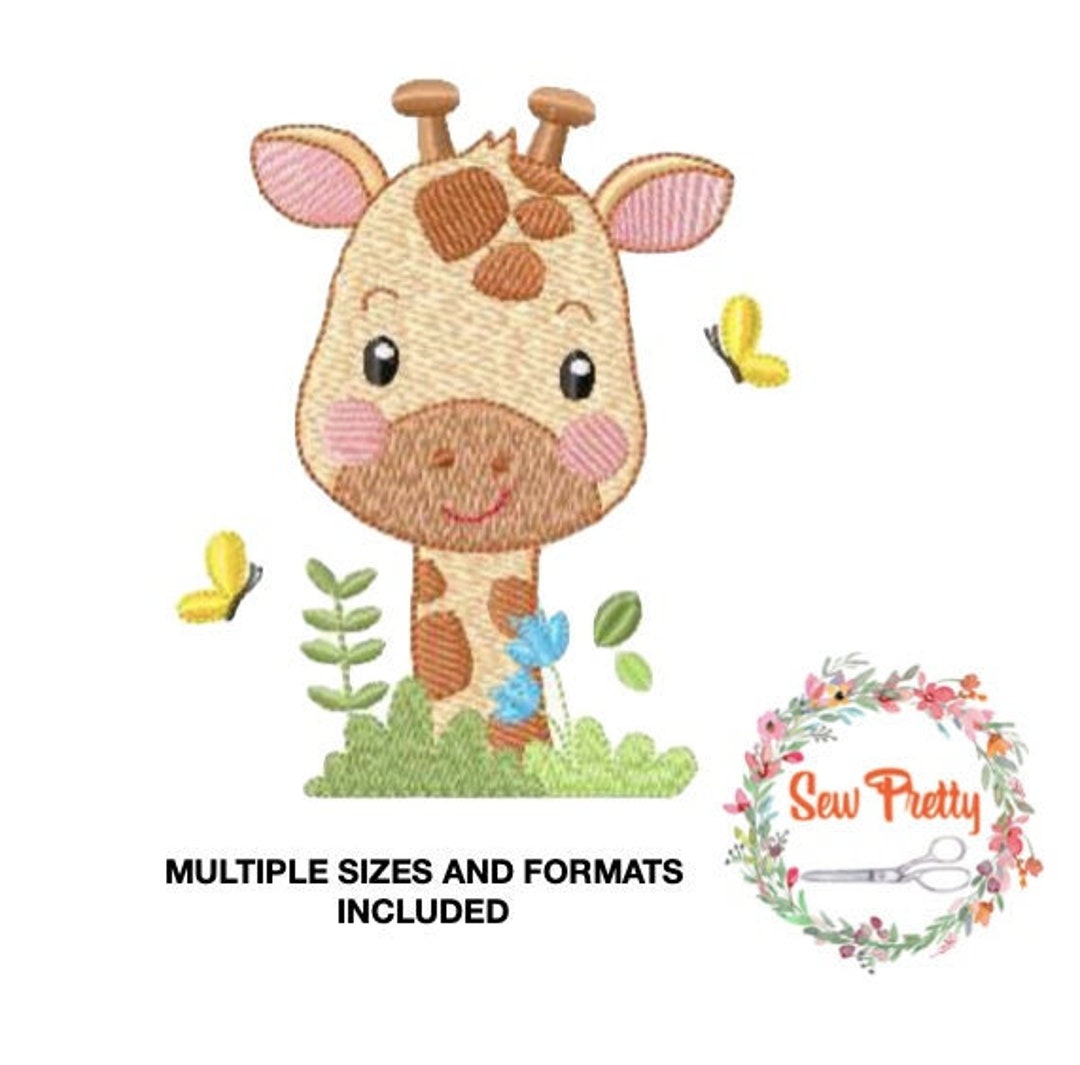 Cute Baby Animal Giraffe Embroidery File Multiple Formats and Sizes - Etsy