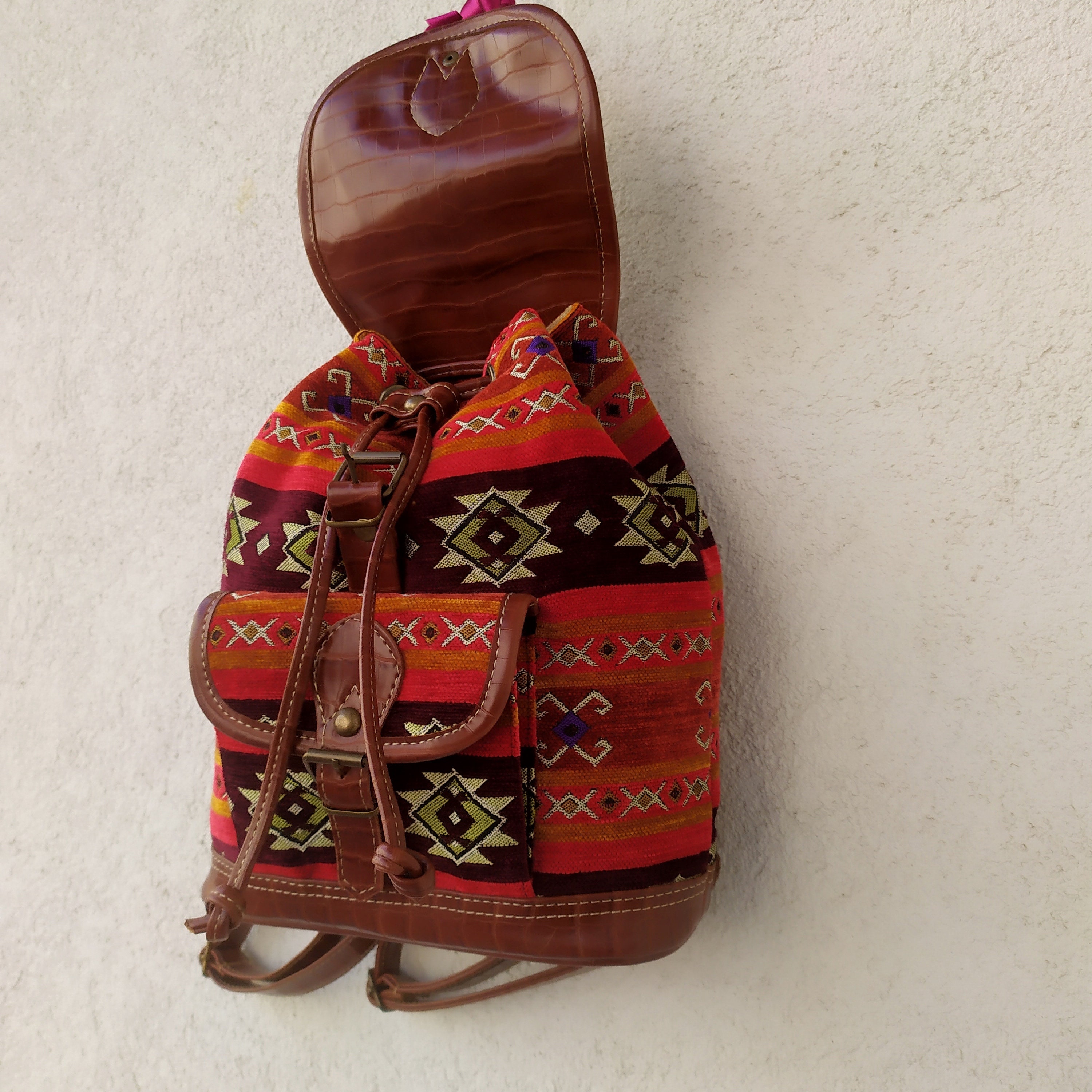 1 Handmade Backpack designed with authentic patterned fabric Etsy