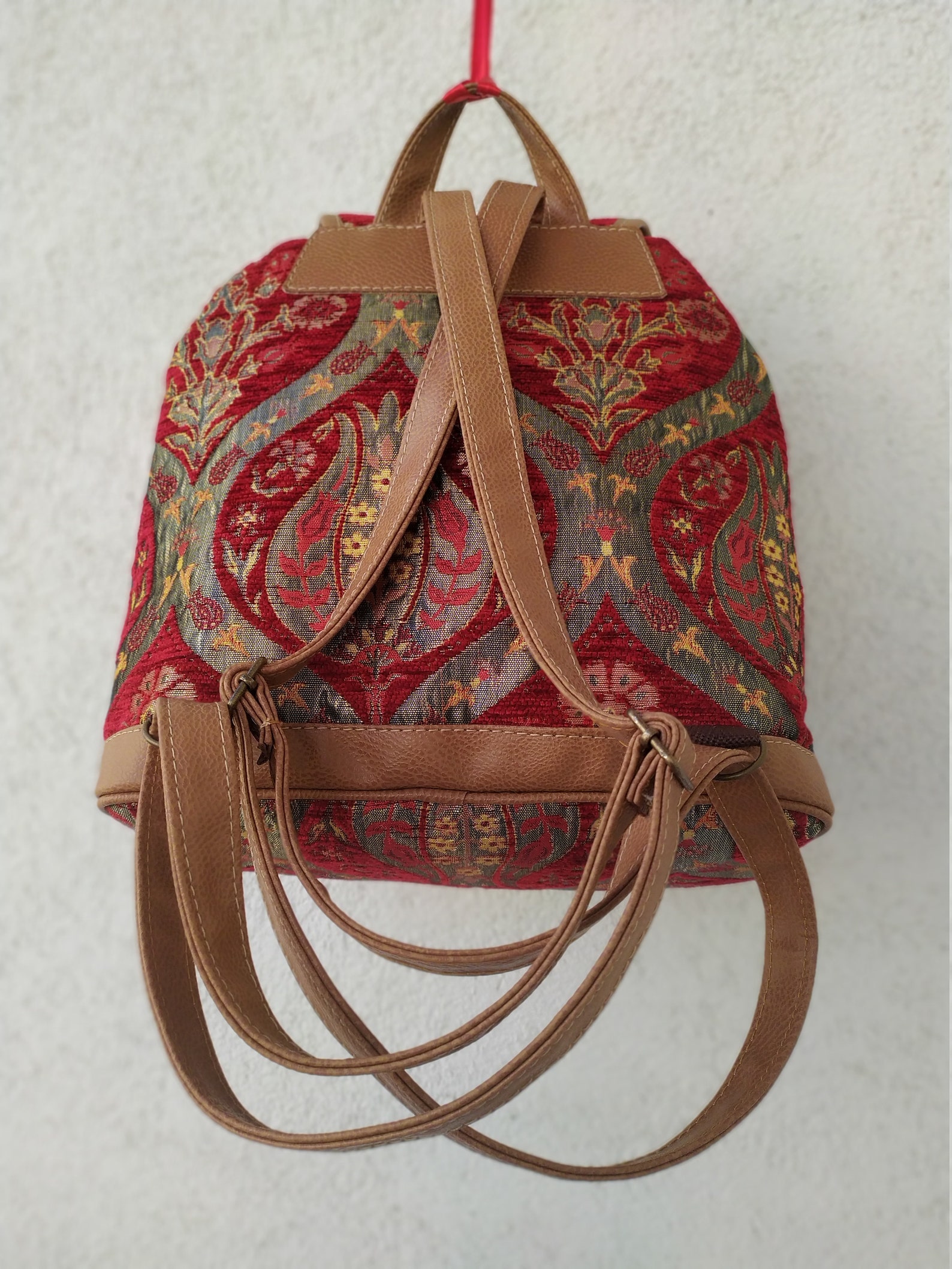 1 Handmade Backpack designed with authentic patterned fabric Etsy