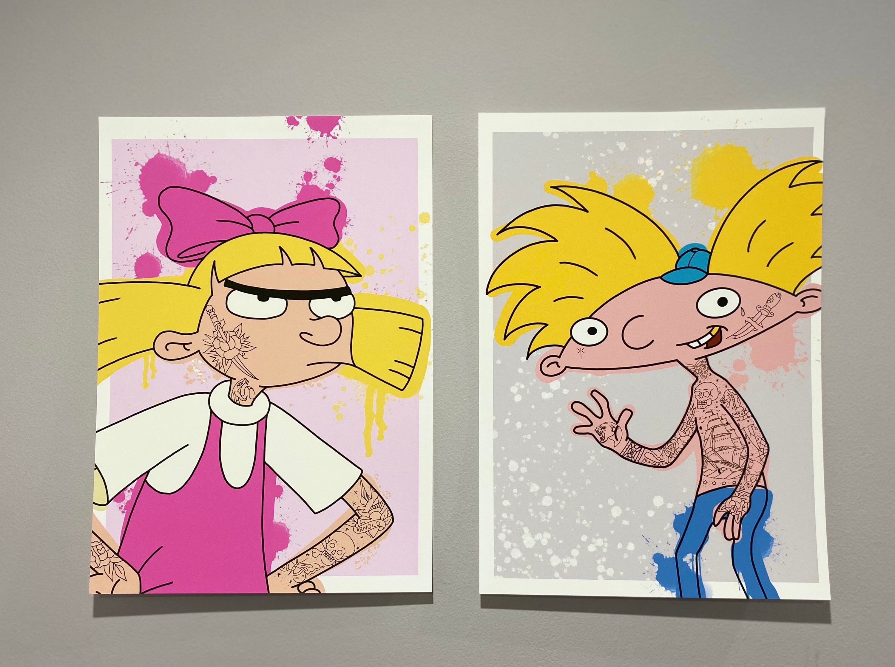 Hey Arnold and Helga. Set of two a4 graffiti style tattoo | Etsy