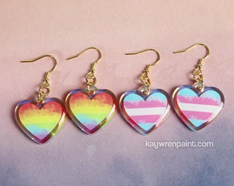 Rainbow Acrylic Pride Earrings