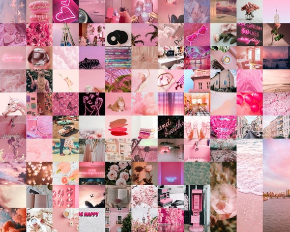 Pink Aesthetic Wall Collage Set of 100 Ready to Download - Etsy