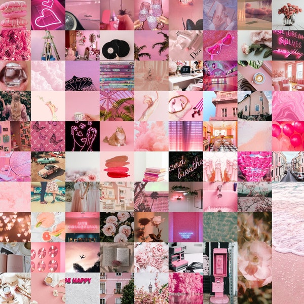 Pink Aesthetic Wall Collage - Etsy