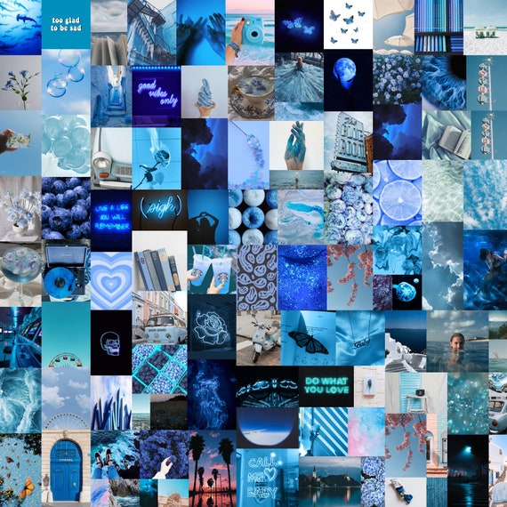 Blue Aesthetic Wall Collage Set of 100 Ready to Download - Etsy