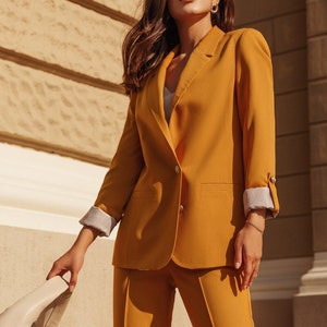 Mustard Blazer Etsy Canada