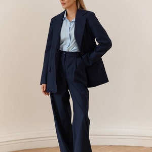 Royal Blue Pantsuit Formal Womens, Classic Fit Pantsuit for Tall