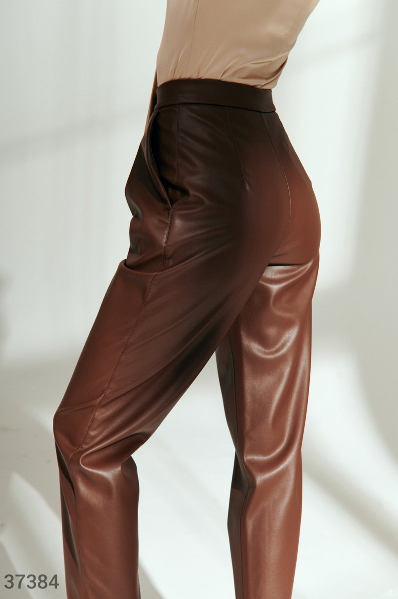 Brown Leather Pants for Women Faux Leather Pants Woman Vegan Etsy