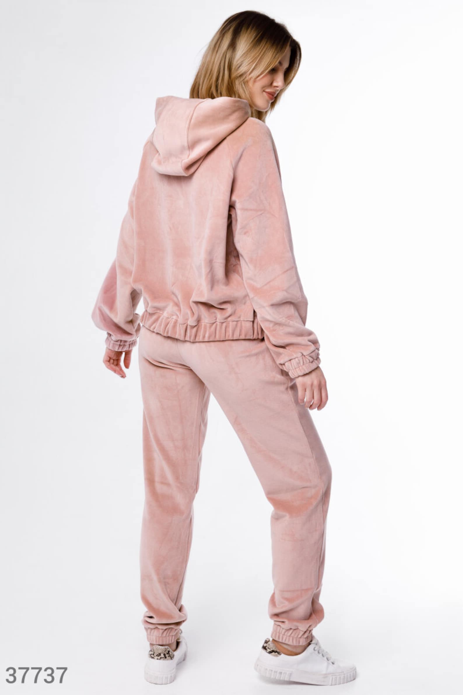 light pink velour sweatsuit
