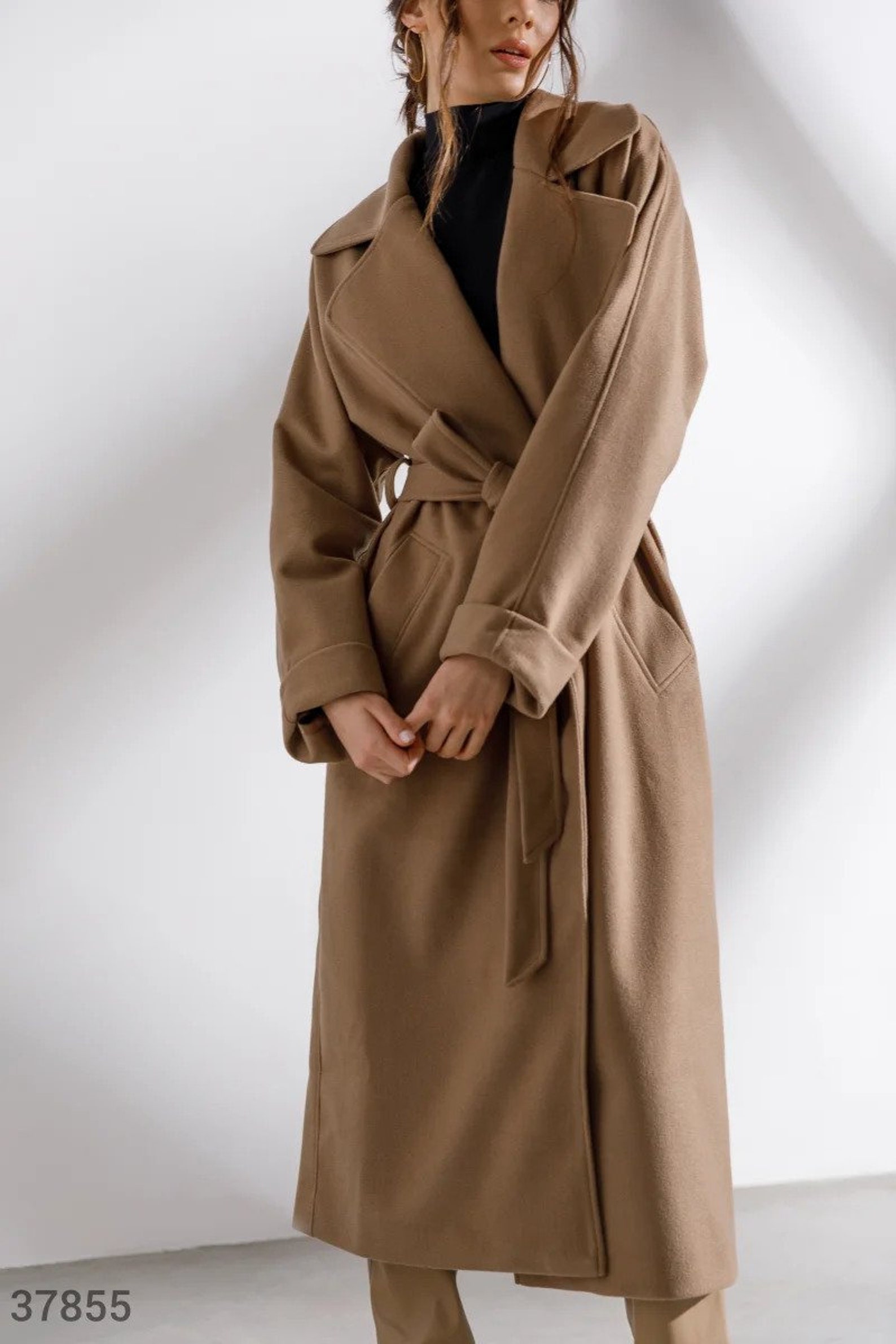 Camel Wool Trench Coat Women Spring Coat Women Camel Wool Etsy
