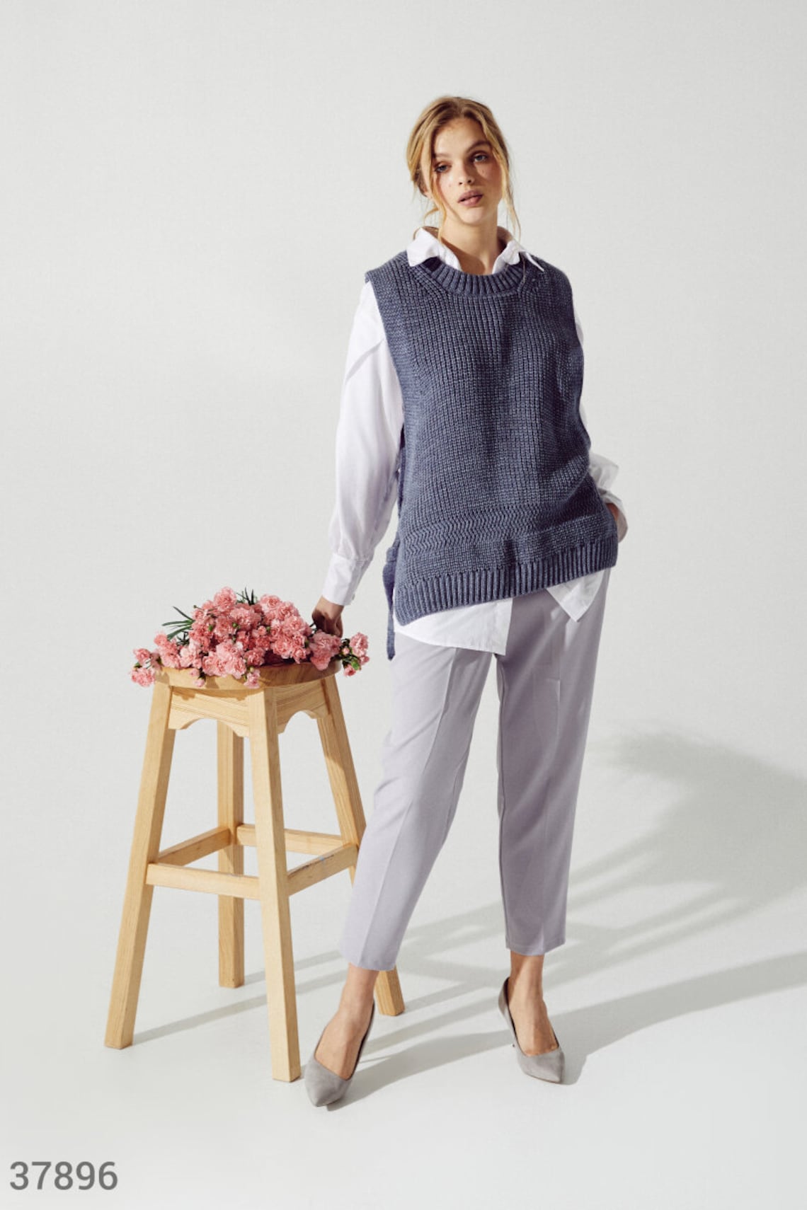 Knitted Vest Women Knit Vest Women Oversize Sweater Vest Etsy