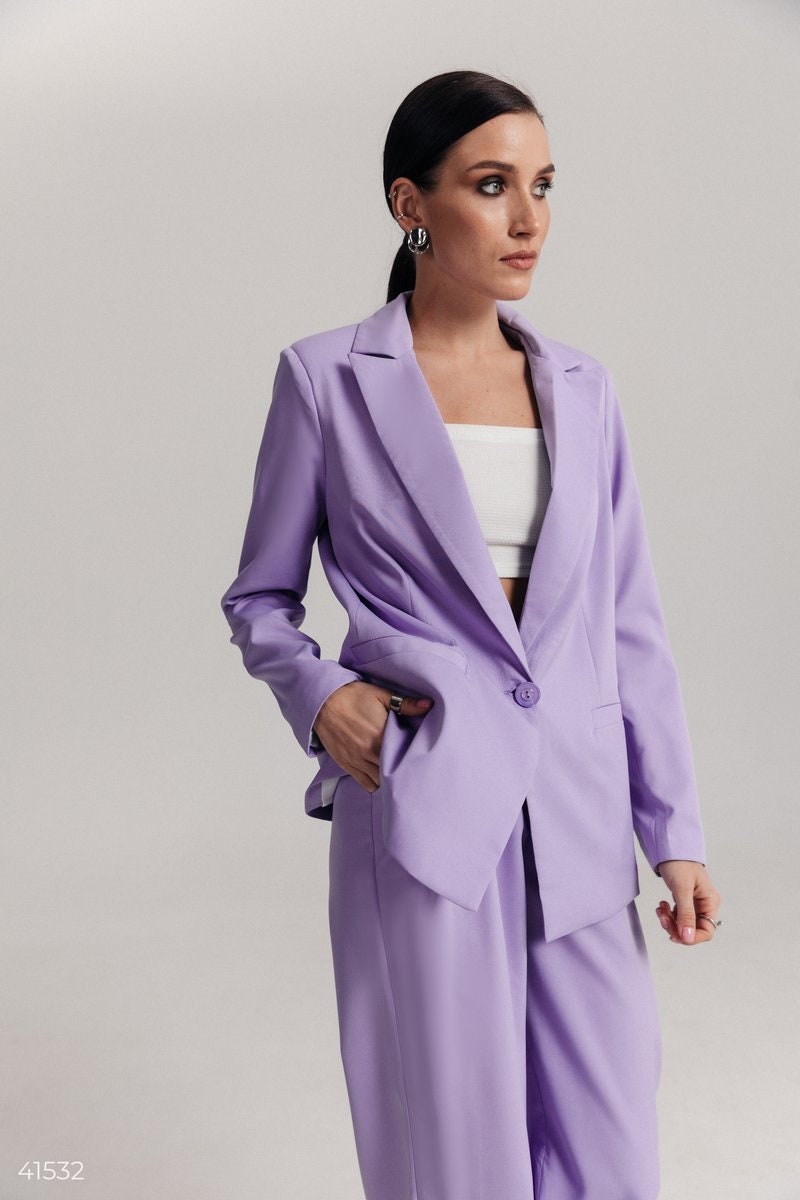 Women's Suit Set Lavender Two Piece Pants and Blazer Suit - Etsy