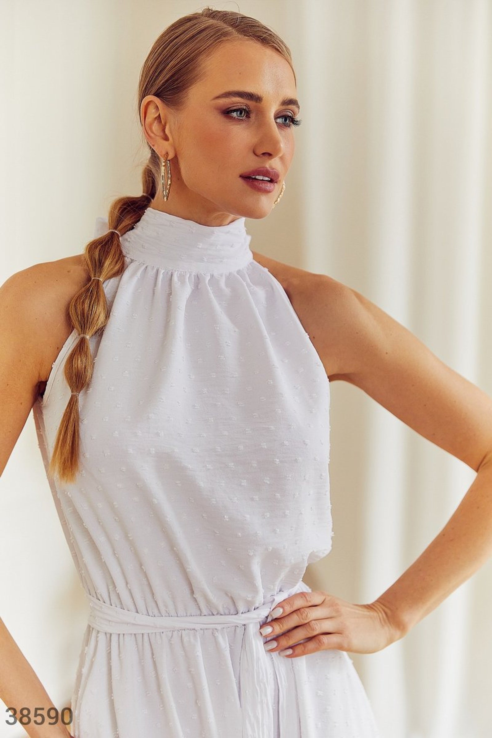 White Halter Neck Summer Dress White Summer Dress Midi Women - Etsy