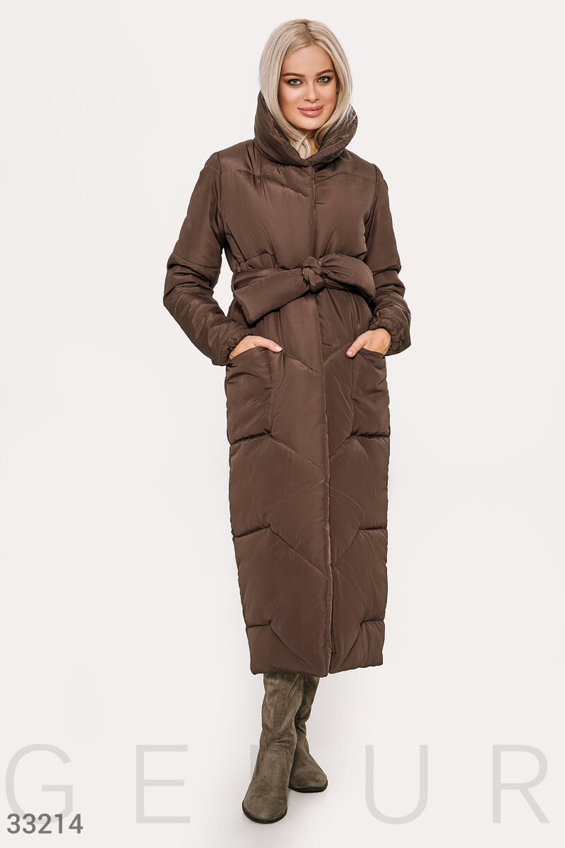 Brown oversized puffer coat Clearance