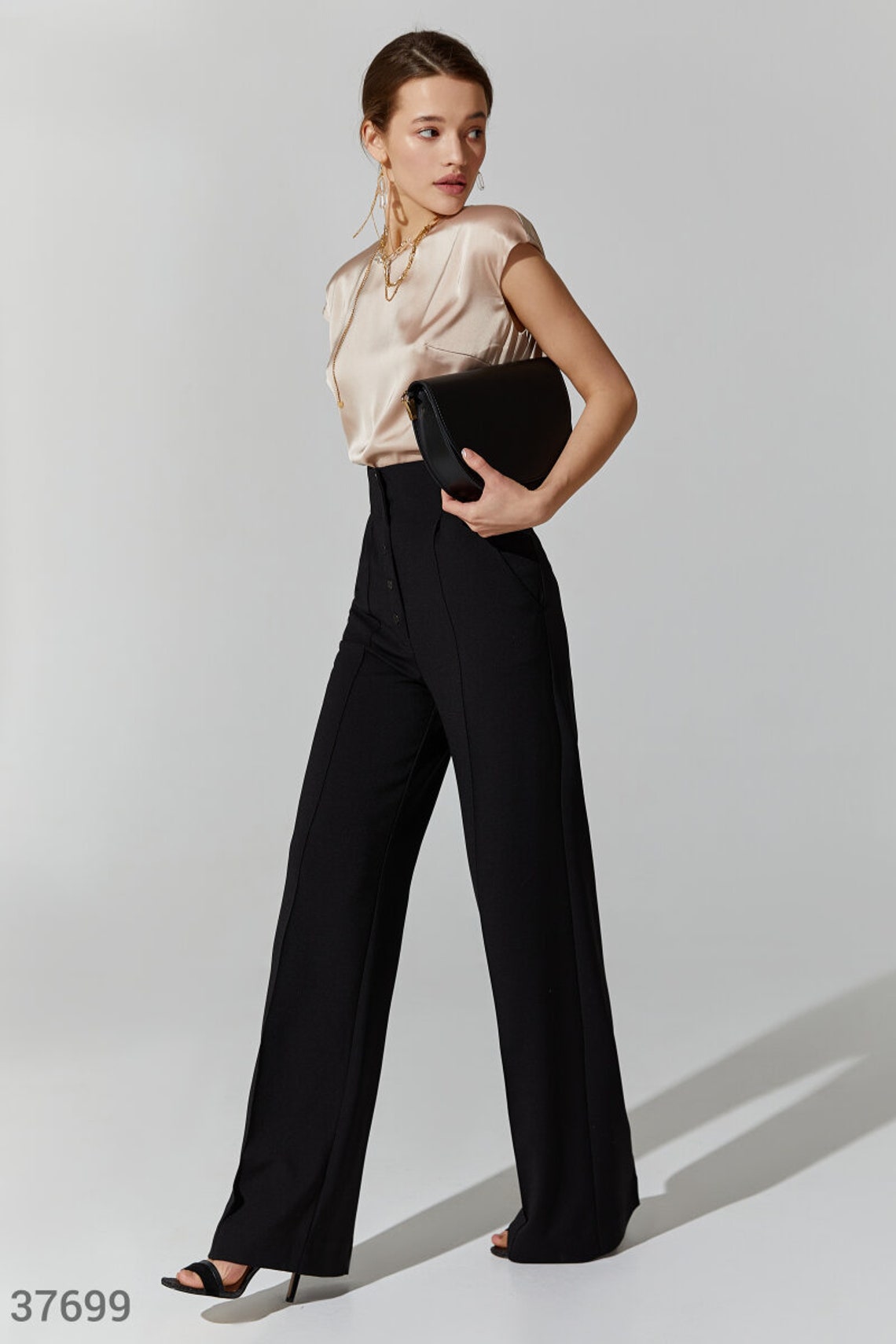 Palazzo Pants Women Black High Waisted Palazzo Pant for Etsy Canada