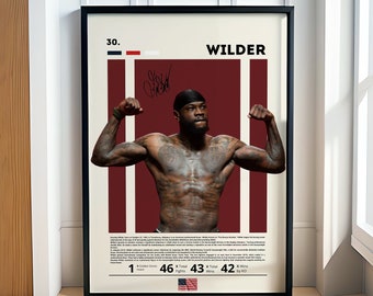 Affiche Deontay Wilder, affiche de boxe, affiche de sport, affiche de motivation, décoration de salle de sport, affiche de remise en forme, art rupestre de l'homme des cavernes, cadeau pour lui