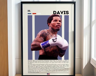 Póster de Gervonta Davis, póster de boxeo, póster deportivo, póster motivacional, decoración de gimnasio, póster de fitness, arte de cueva de hombre, regalo para él