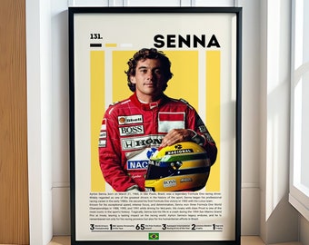 Ayrton Senna Poster, Formel1 Poster, F1 Racing Poster, Auto Poster, Formel 1 Poster, Formel 1 Geschenke, Sport Poster