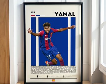 Lamine Yamal Poster, Soccer Poster, Euro 2024, Motivational Poster, Soccer Decor, Fitness Poster, Man Cave Art, Gift For Him