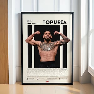 Ilia Topuria Poster, MMA Poster, Sports Poster, Motivational Poster, MMA Decor, Fitness Poster, Man Cave Art, Gift For Him