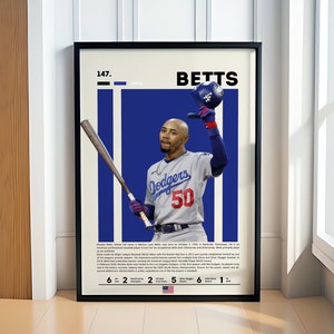 Mookie Betts Poster, Digital Baseball Poster, Sports Poster, Motivational Poster, Baseball Gifts, Fitness Poster, Man Cave Art, Gift For Him