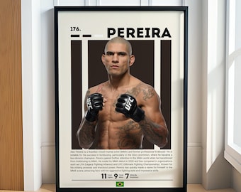 Alex Pereira-poster, MMA-poster, sportposter, motiverende poster, MMA-decor, fitnessposter, man Cave Art, cadeau voor hem