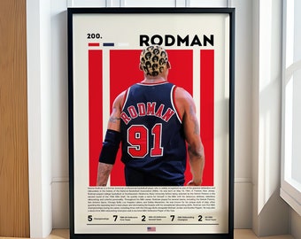 デニス ロッドマン 1997 ポスター Dennis Rodman 90s デニス・ロッドマンのポスター作ったんだ！ : r/chicagobulls