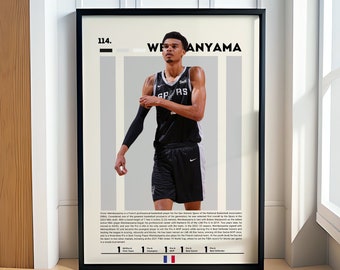 Victor Wembanyama Poster, Basketball Poster, San Antonio Spurs Poster, Motivational Poster, NBA Decor, Fitness Poster, Basketball Gift