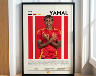 Lamine Yamal Poster, Soccer Poster, Motivational Poster, Soccer Decor, Fitness Poster, Man Cave Art, Gift For Him
