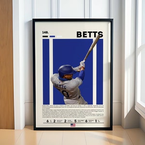 Mookie Betts Poster, Digital Baseball Poster, Sports Poster, Motivational Poster, Baseball Gifts, Fitness Poster, Man Cave Art, Gift For Him