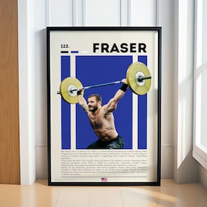 Pôster Mat Fraser, pôster Crossfit, pôster esportivo, pôster motivacional, decoração Crossfit, pôster fitness, arte rupestre do homem, presente para ele