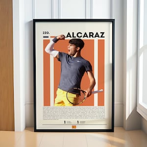 Cartaz de Carlos Alcaraz, Cartaz de Tênis, Cartaz de Esportes, Cartaz Motivacional, Decoração de Tênis, Cartaz de Fitness, Arte de Caverna do Homem, Presente para Ele