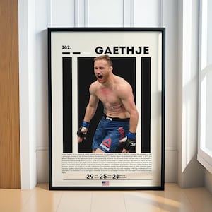 Justin Gaethje Poster, MMA Poster, Sports Poster, Motivational Poster, MMA Decor, Fitness Poster, Man Cave Art, Gift For Him