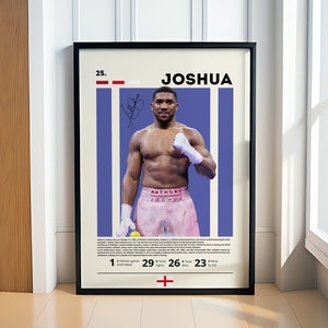 Anthony Joshua Poster, Boxing Poster, Sports Poster, Motivational Poster, Gym Decor, Fitness Poster, Man Cave Art, Gift For Him