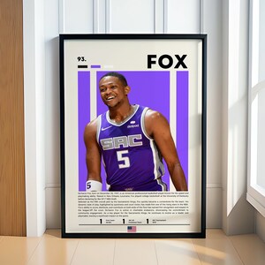 Poster di Aaron Fox, poster di basket, poster sportivo, poster motivazionale, decorazioni NBA, poster di fitness, arte della caverna dell'uomo, regalo per lui