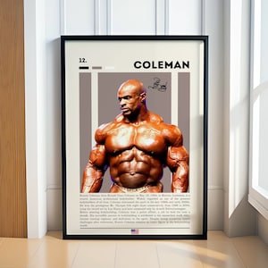 Pôster de Ronnie Coleman, pôster digital de fisiculturismo, pôster esportivo, pôster motivacional, decoração de academia, arte de caverna do homem, presente para ele