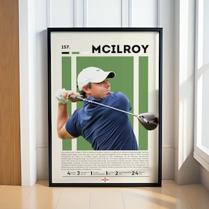 Poster di Rory Mcilroy, poster digitale di golf, poster sportivo, poster motivazionale, regali di golf, poster di fitness, arte della caverna dell'uomo, regalo per lui