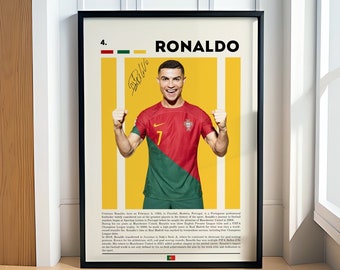 Cristiano Ronaldo Poster, Portugal Football Print, Soccer Gifts, Sports Poster, Football Poster, Soccer Wall Art, Sports Bedroom Posters