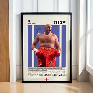 Tyson Fury Poster, Boxing Poster, Sports Poster, Motivational Poster, Gym Decor, Fitness Poster, Man Cave Art, Gift For Him
