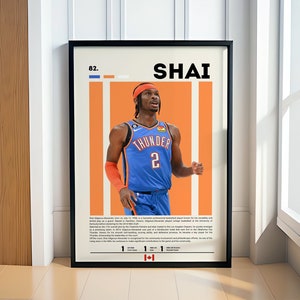 Shai Gilgeous-Alexander Poster, Basketball Poster, Oklahoma City Thunder Poster, Motivationsposter, NBA Decor, Fitness Poster