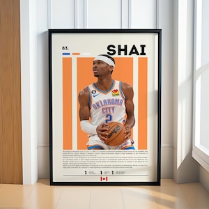 Shai Gilgeous-Alexander Poster, Basketball Poster, Oklahoma City Thunder Poster, Motivationsposter, NBA Decor, Fitness Poster