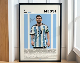 Lionel Messi Poster, Argentina Soccer Print, Soccer Gifts, Sports Poster, Football Player Poster, Soccer Wall Art, Sports Bedroom Posters