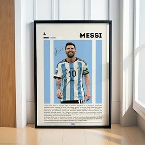 Lionel Messi Poster, Argentina Soccer Print, Soccer Gifts, Sports Poster, Football Player Poster, Soccer Wall Art, Sports Bedroom Posters