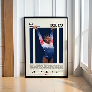 Simone Biles Poster, Gymnast Poster, Gymnasts Gifts, Sports Prints, Sports Bedroom Posters, Motivational Wall Art