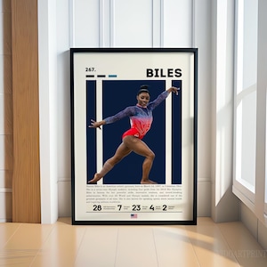 Simone Biles Poster, Gymnast Poster, Gymnasts Gifts, Sports Prints, Sports Bedroom Posters, Motivational Wall Art