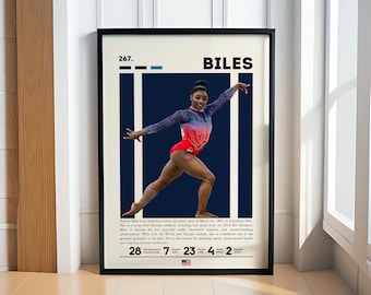 Simone Biles Poster, Gymnast Poster, Gymnasts Gifts, Sports Prints, Sports Bedroom Posters, Motivational Wall Art