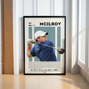Poster di Rory Mcilroy, poster digitale di golf, poster sportivo, poster motivazionale, regali di golf, poster di fitness, arte della caverna dell'uomo, regalo per lui