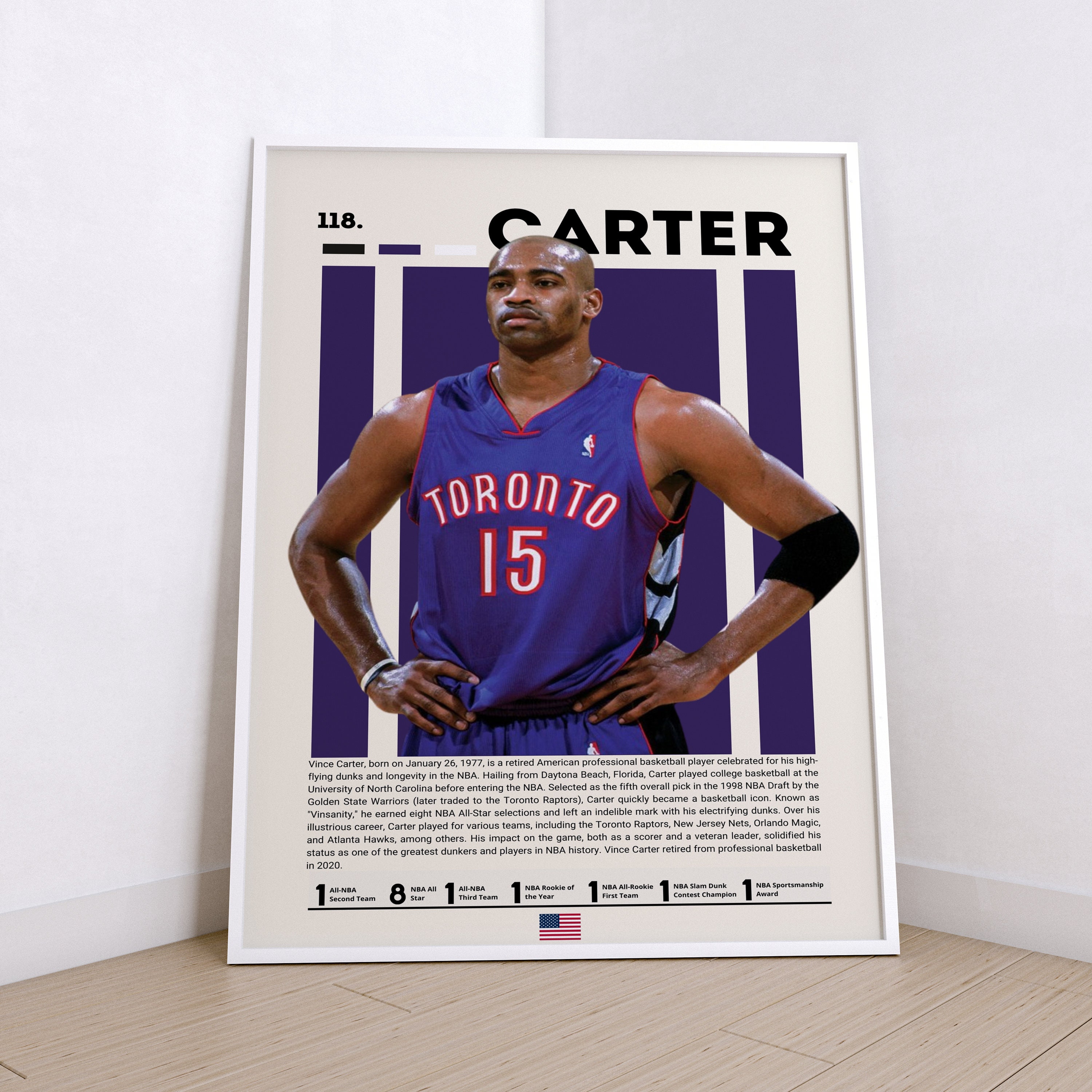Vince Curter Poster, Basketball Poster, Sports Poster, Motivational ...