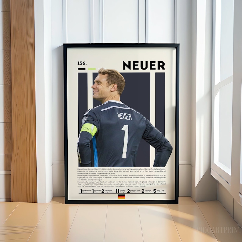 Manuel Neuer Poster, Digital Soccer Poster, Sports Poster, Motivational ...